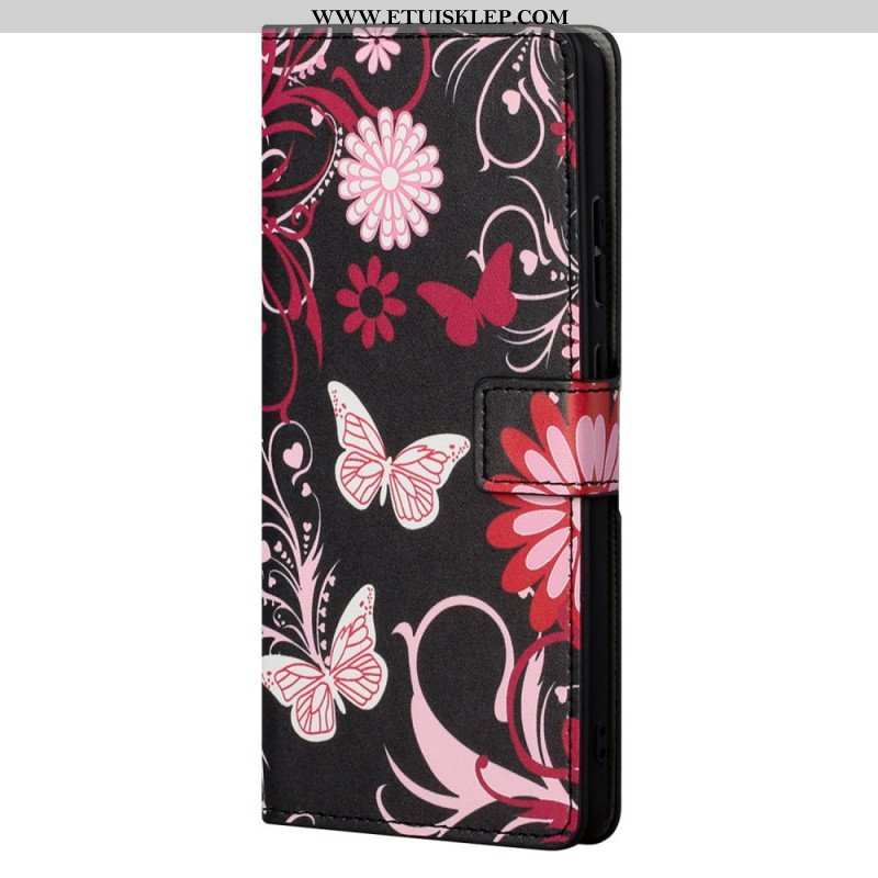 Obudowa Etui Na Telefon do Poco M4 Pro 5G Motyle I Kwiaty